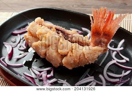 chinese cuisine .burning rockfish close up healthy eating