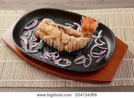 chinese cuisine .burning rockfish close up healthy eating