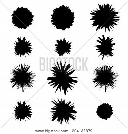 Set of Different Bullet Holes Isolated on White Background