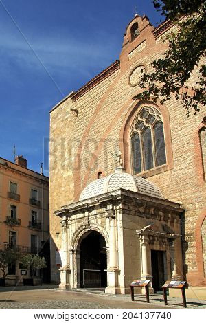 View of the Cathedral of Perpignan France