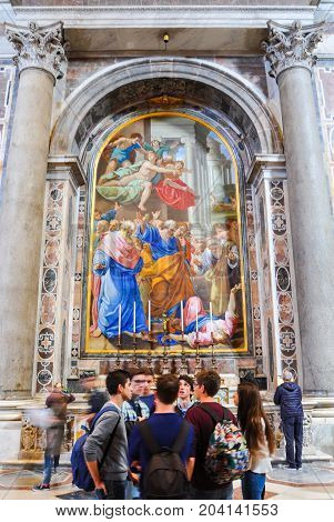 Paintings And Mosaics In The Saint Peter Basilica In Vatican
