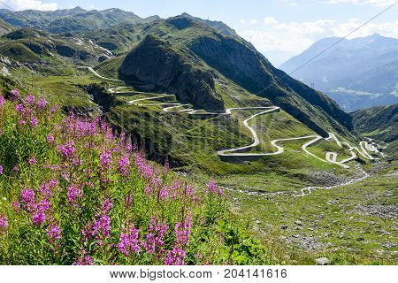 Tremola Old Road Which Leads To St. Gotthard Pass