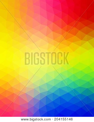 Multicolored vibrant pattern. Triangular background with triangle shapes and color flow effect.
