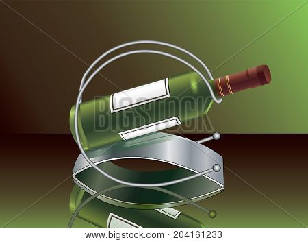 Wine bottle with the support for wine.