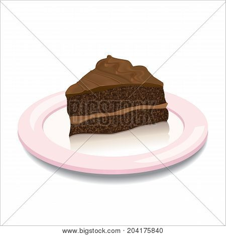 A piece of chocolate pie on a plate