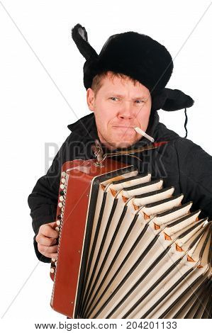 Russian Man With Accordion