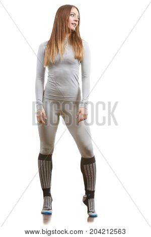 Fit Female Wearing Thermoactive Underwear