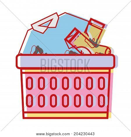 basket design with dirty clothes inside vector illustration