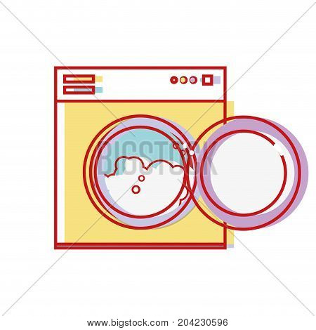 nice drayer machine technology to clean the clothes vector illustration