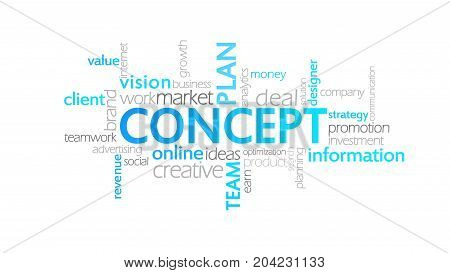 Concept, Animated Typography, Word Cloud Concept Illustration