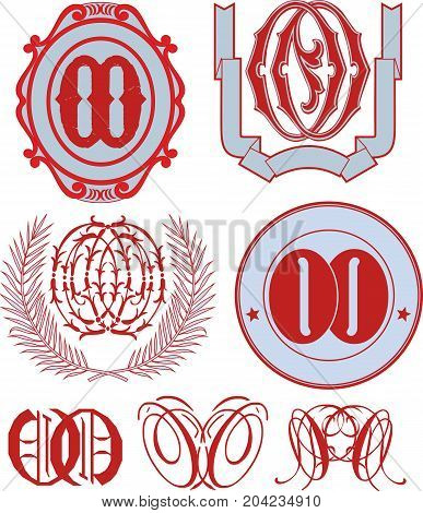 Set Of Oo Monograms And Emblem Templates