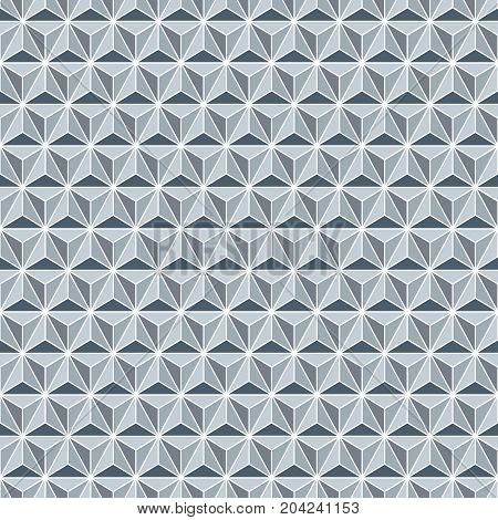 Seamless silver faceted polyhedral background pattern texture
