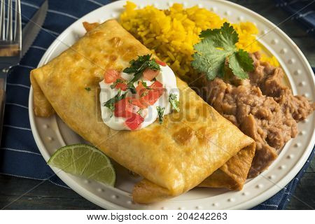 Deep Fried Beef Chimichanga Burrito