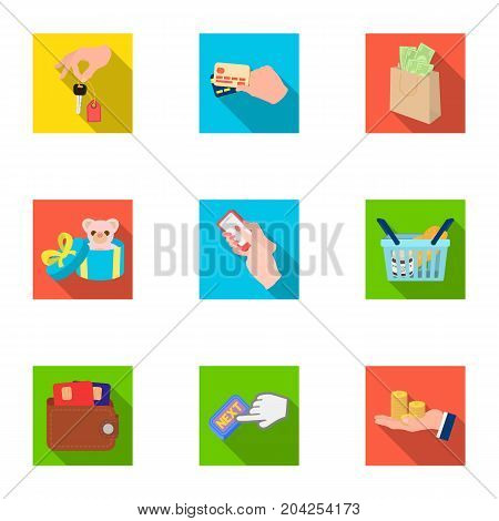 Credit, card, money, bargain, calculator, auction, shop.E- commerce set collection icons in flat style vector symbol stock illustration .