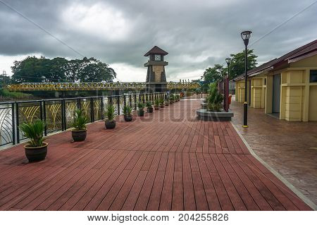 Papar,Sabah,Malaysia-Aug 8,2017:Papar Riverfront view along Papar river,adjacent to Papar town centre in Papar,Sabah,Malaysia.It is a recreation and leisure spot for local residents and also to attract visitors.