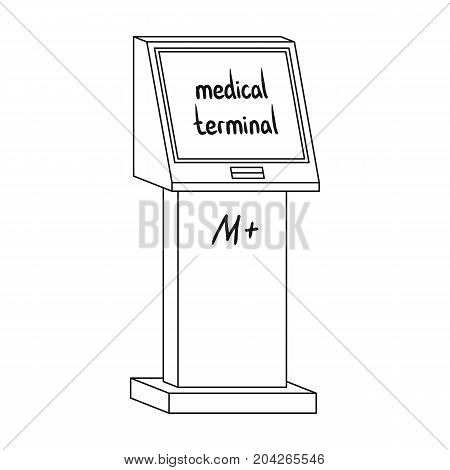 Medical terminal. Terminals single icon in outline style isometric vector symbol stock illustration .