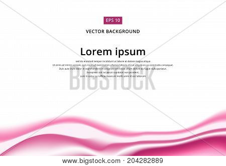 Abstract background Ligth pink curve and wave smooth with copy space Vector illustration