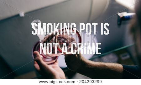 Glass Bongs For Smoking Pot Close-up Soft Focus.  Smoking Pot Is Not A Crime