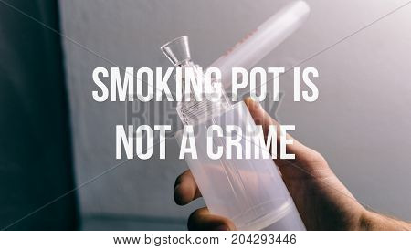 Glass Bongs For Smoking Pot Close-up Soft Focus.  Smoking Pot Is Not A Crime