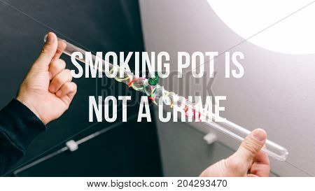Glass Bongs For Smoking Pot Close-up Soft Focus.  Smoking Pot Is Not A Crime