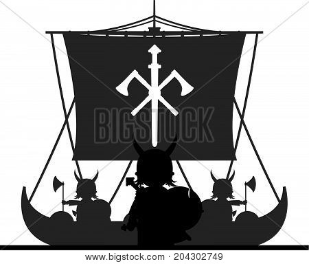 Viking Ship Silhouette 36