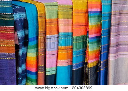 Thai cloth pattern of Ratchaburi, Local fabric.