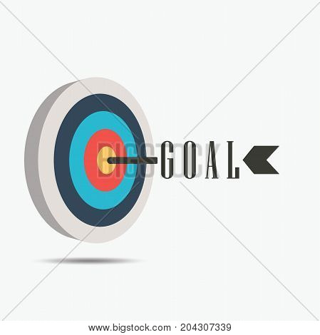 Archery Target with goal arrow, icon success business strategy concept, Vector illustration isolated on white background