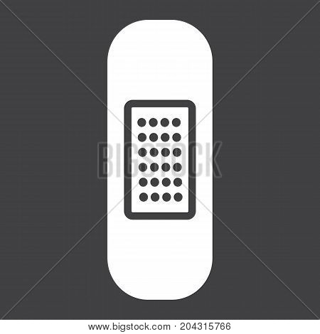 Adhesive plaster glyph icon, medicine and healthcare, bandage sign vector graphics, a solid pattern on a black background, eps 10.