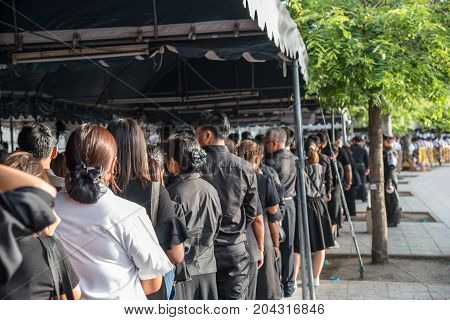 People To Pay And Respect To Thai King Bhumibol