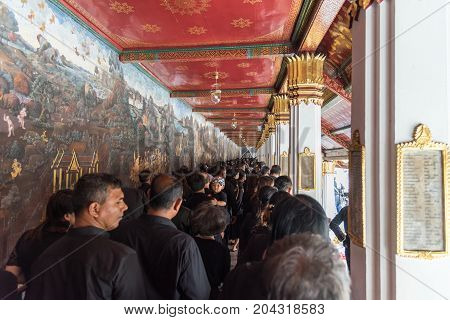 People To Pay And Respect To Thai King Bhumibol