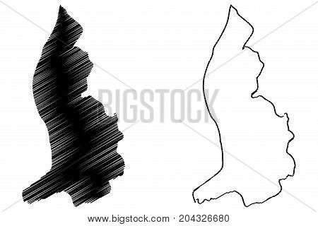 Lichtenstein map vector illustration , scribble sketch Lichtenstein