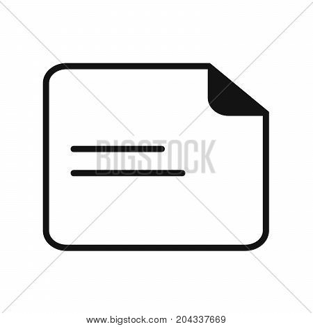 Vector illustration of a document. Icon with an image of a text document for an application a website an infographic a business presentation on a white background.