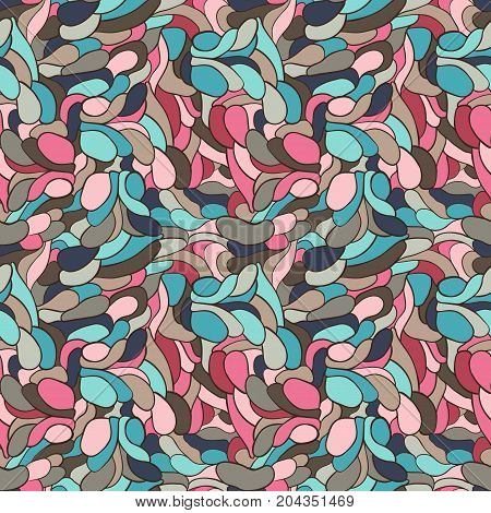 Abstract vector background or semaless pattern with hand drawn curvy geometric shapes for clothing and package design
