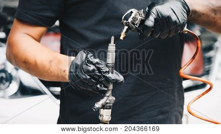Cleaning Fuel Injection And Air Flow Car Engine