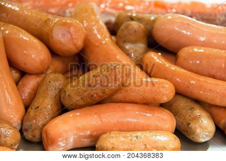 A close-up of the deliciou German sausage