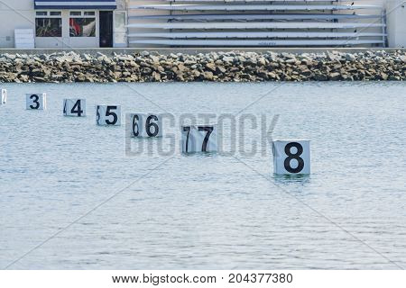 Dragonboat competition finish line at Long Beach California U.S.A.