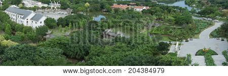 Xiamen, China - Jul 12, 2014: Aerial view of Xiamen Garden Expo Garden