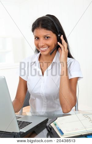 Portrait of smiling Customer Service operator