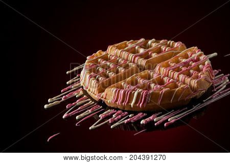 Round Cookies On A Dark Background