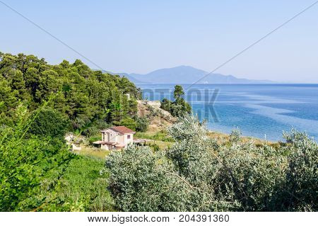 Luxury house is placed in idyllic and peaceful bay.