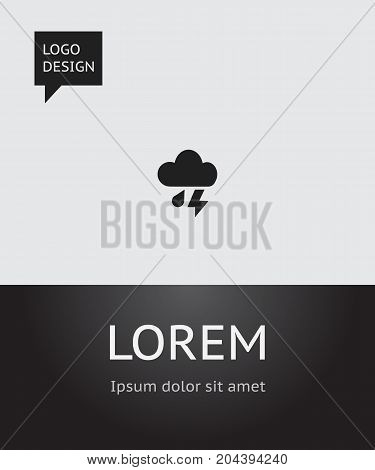 Vector Illustration Of Air Symbol On Cloudburst Icon