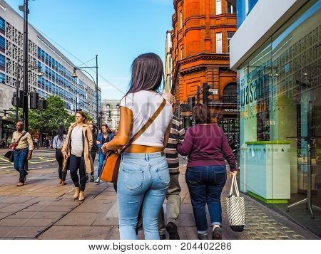 People In Oxford Street In London (hdr)