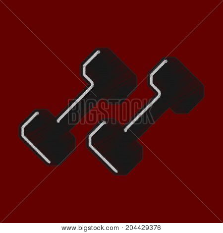 flat shading style icon dumbbells equipment weight