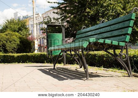 old wooden bench wrought iron.garden, vintage,relax, street