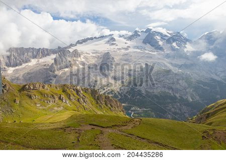 View Of Marmolada Glacier From Arabba Cable Car