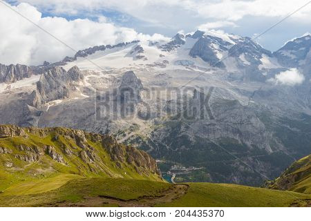 View Of Marmolada Glacier From Arabba Cable Car