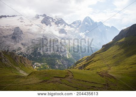 View Of Marmolada Glacier From Arabba Cable Car