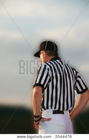 Arbitre sur le banc de touche