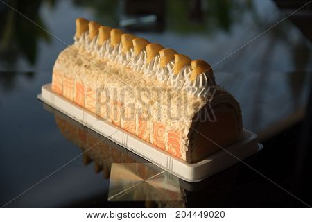image of a ice cream cake orang
