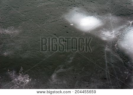 The ice covering Little Traverse Bay, near Wequetonsing, Michigan, begins to thaw during March.
